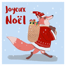 Renard en f&ecirc;te pour un No&euml;l dr&ocirc;le et chaleureux